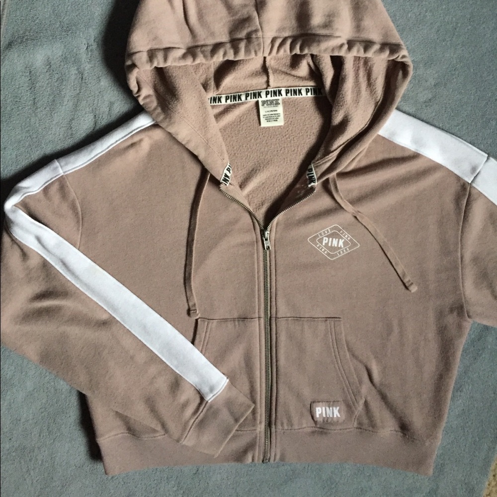Vs Pink  hooded crop sweatshirt